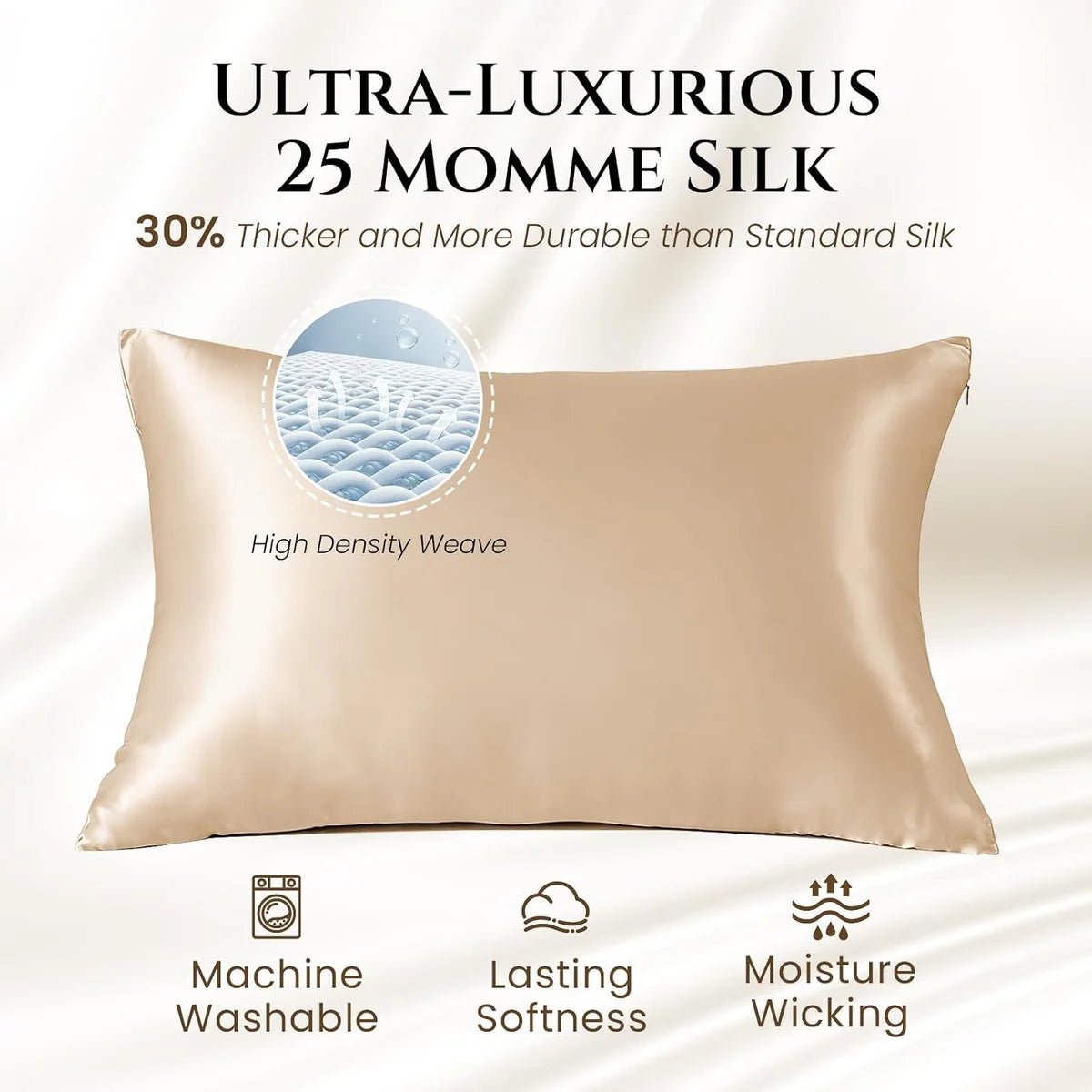 classic mulberry silk pillowcase champagne easy to care.jpg classic mulberry silk pillowcase champagne easy to care.jpg